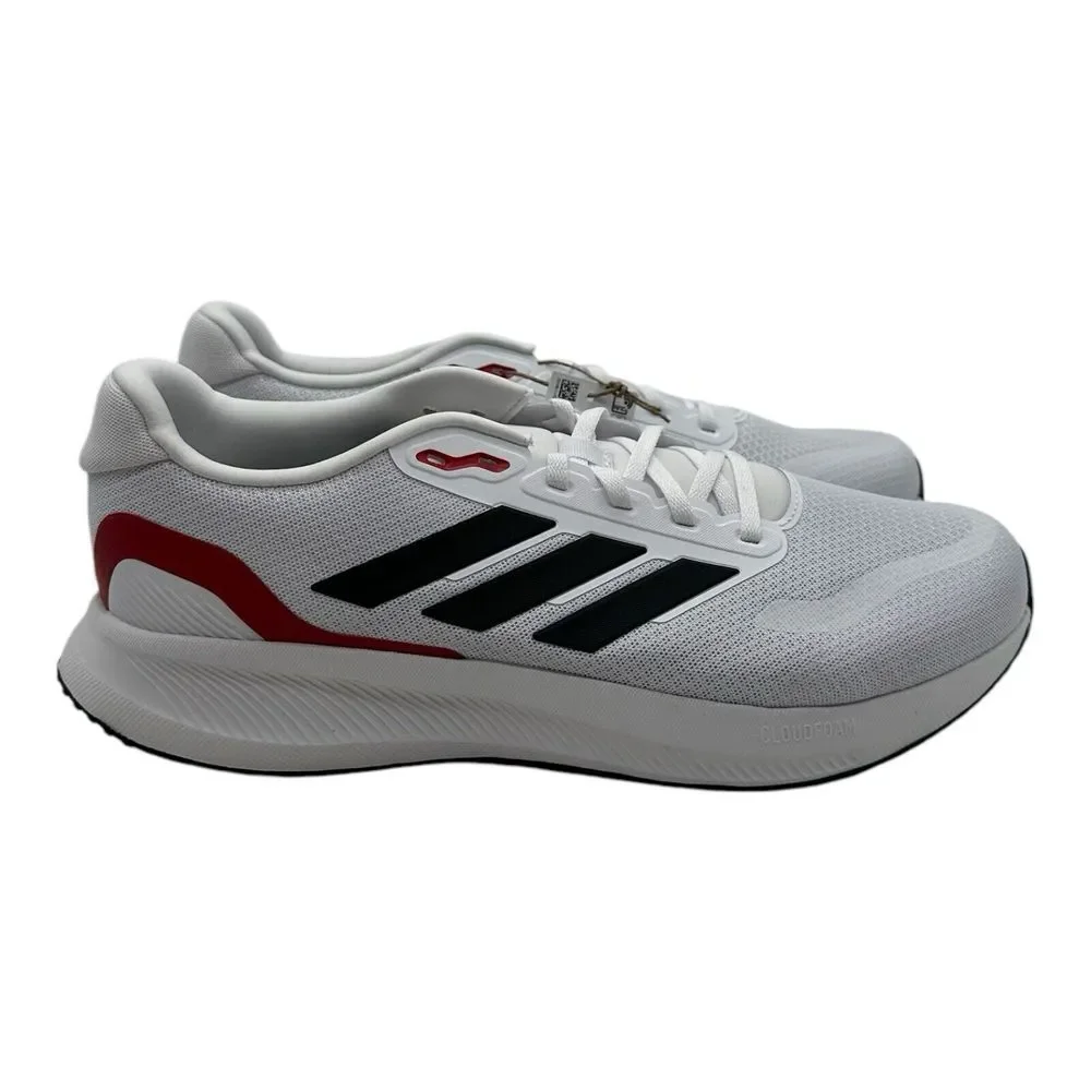 Adidas RunFalcon 5 Running Shoes Men's Size 11.5 WIDE White Black Scarlet IE0551